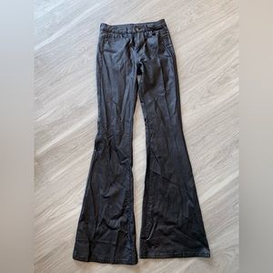 Faux leather bell bottoms
